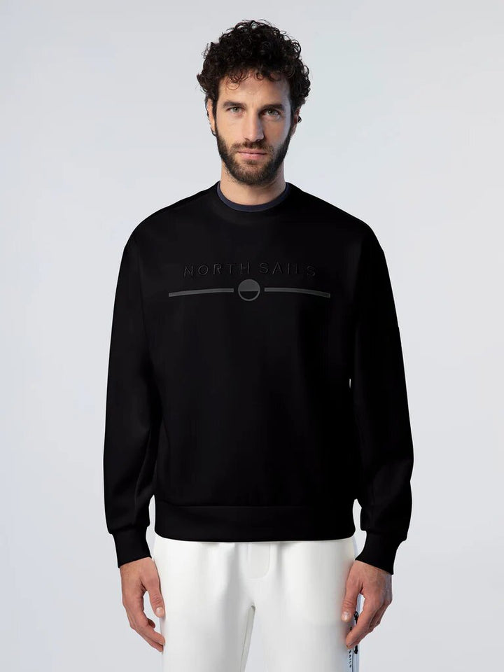 NORTH SAILS Felpa Giro Logo Ricamato e Gomm. Uomo - JEK PIT