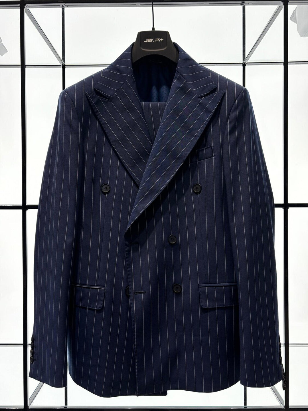 PASQUALE LANGELLA Abito Gessato Doppio Petto Uomo - JEK PIT