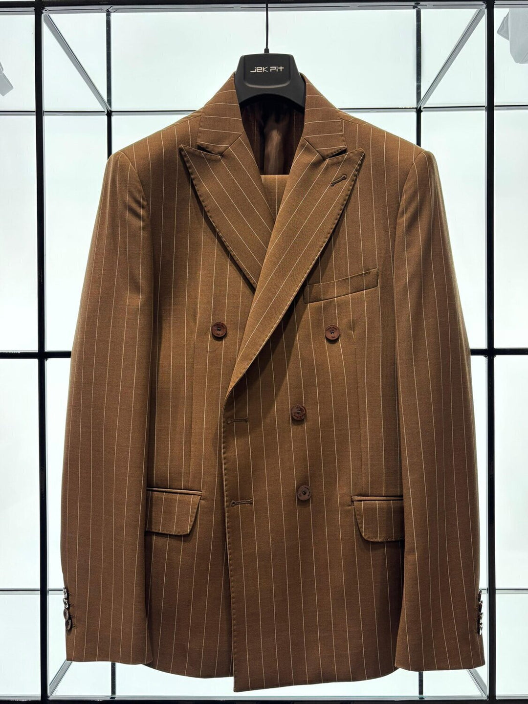 PASQUALE LANGELLA Abito Gessato Doppio Petto Uomo - JEK PIT