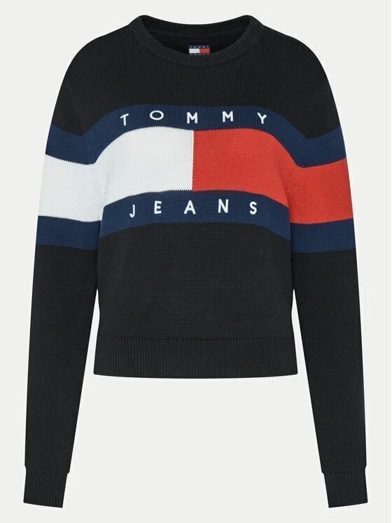 TOMMY JEANS Maglione Giro Center Flag Bandiera Donna - JEK PIT