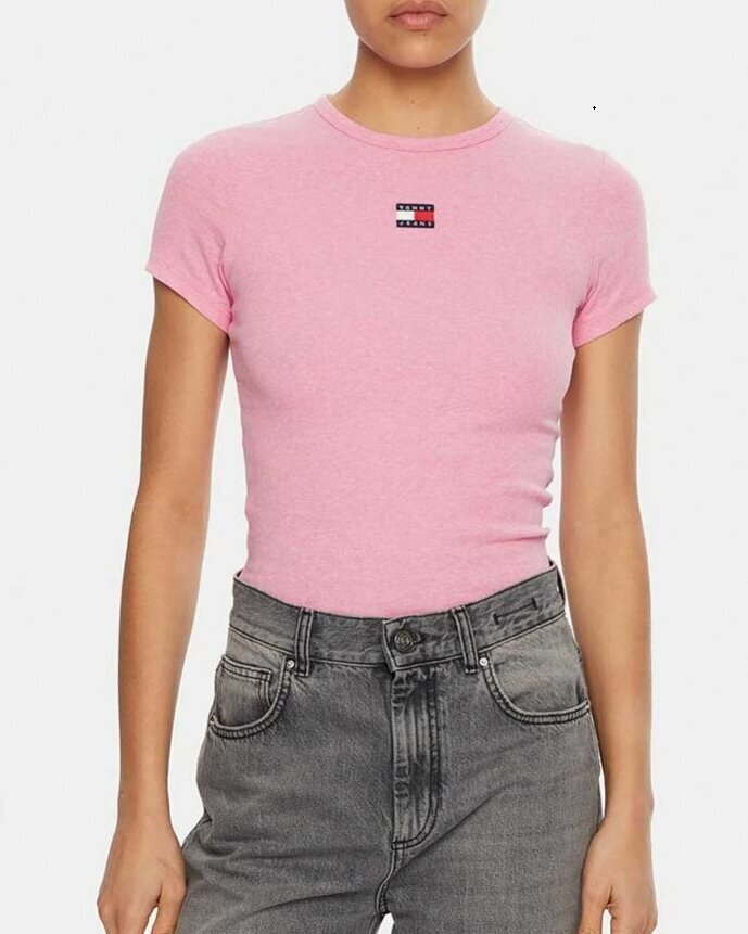 TOMMY JEANS t - Shirt a Costina Tjw Slim Logo Centr. Donna - JEK PIT