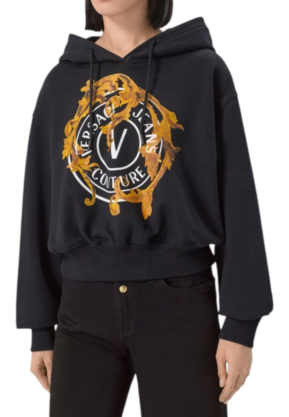 VERSACE JEANS Felpa Con Cappuccio Baroque Brill Donna - JEK PIT